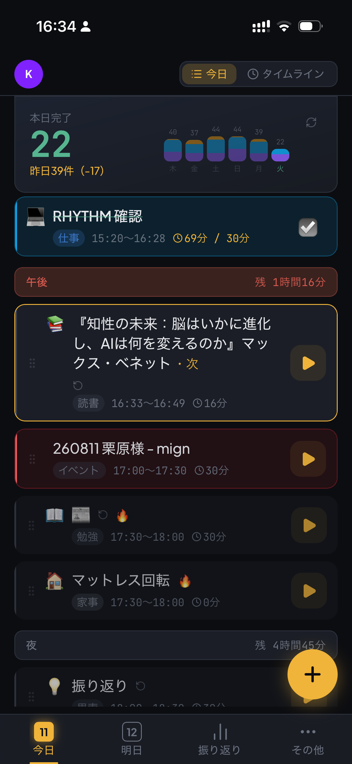 RHYTHMの今日タブ